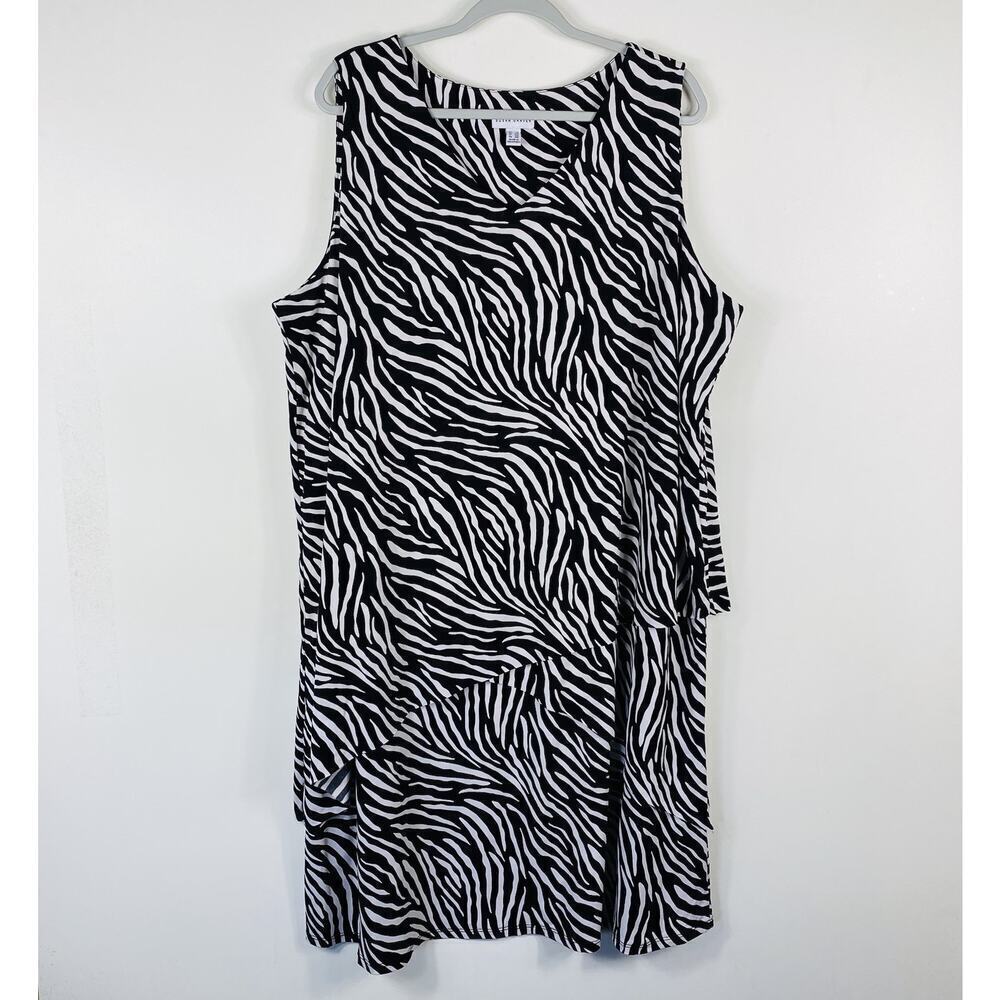 Susan Graver Plus Size 2X Every Day Liquid Knit Sleeveless Tiered Dress
